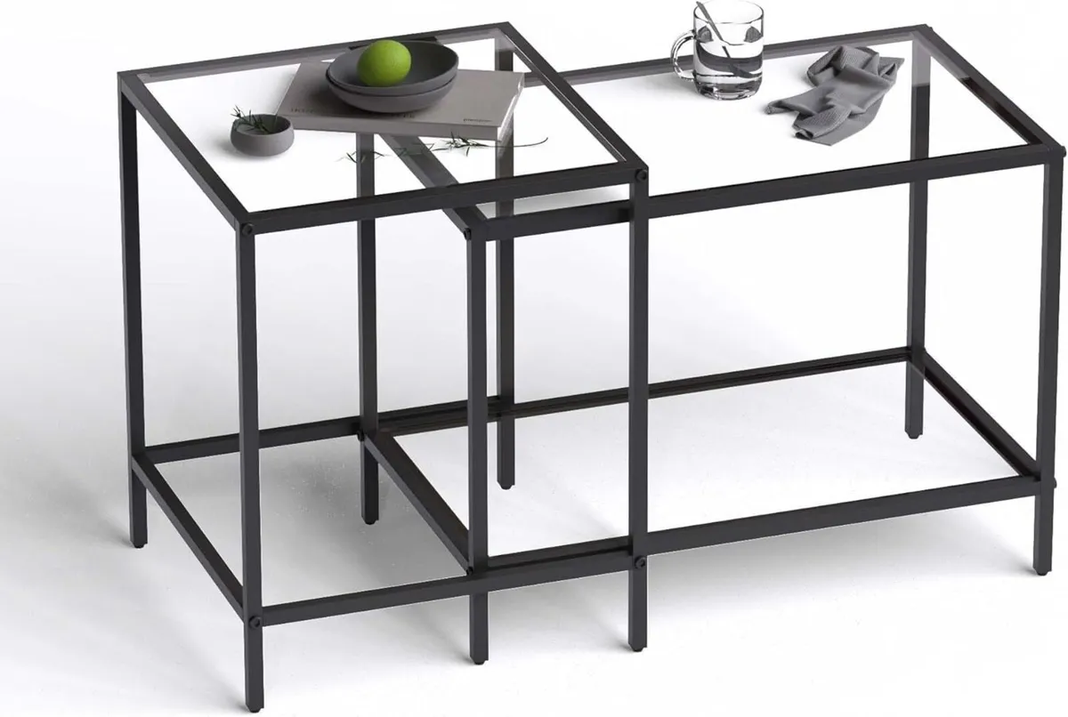 Nesting Tables Set of 2 End Table Coffee Side - Image 1