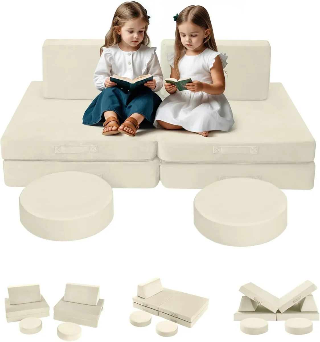 Kids Play Sofa Bed Modular Toddler Armchair Couch - Image 1
