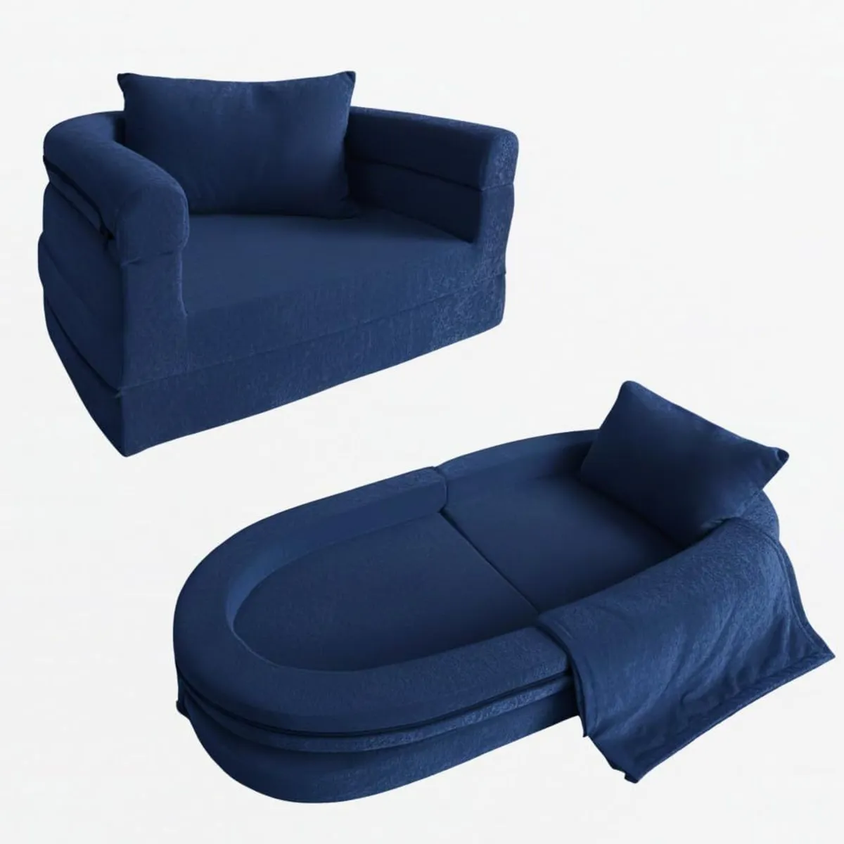 Kids Foam Couch with Blanket Pillow Pre-Assembled - Image 1