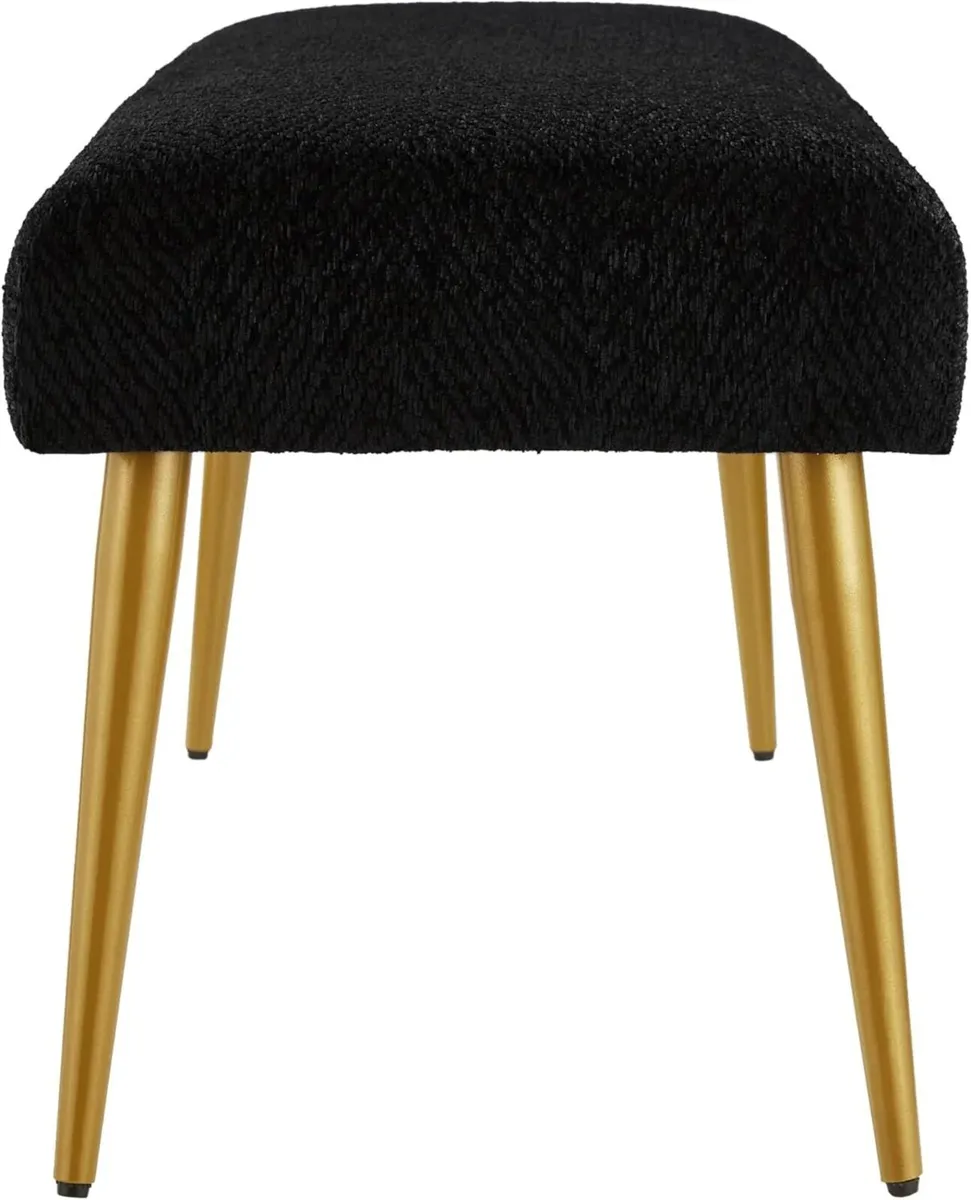 Upholstered Entryway Bench Ottoman Black Bedroom - Image 4