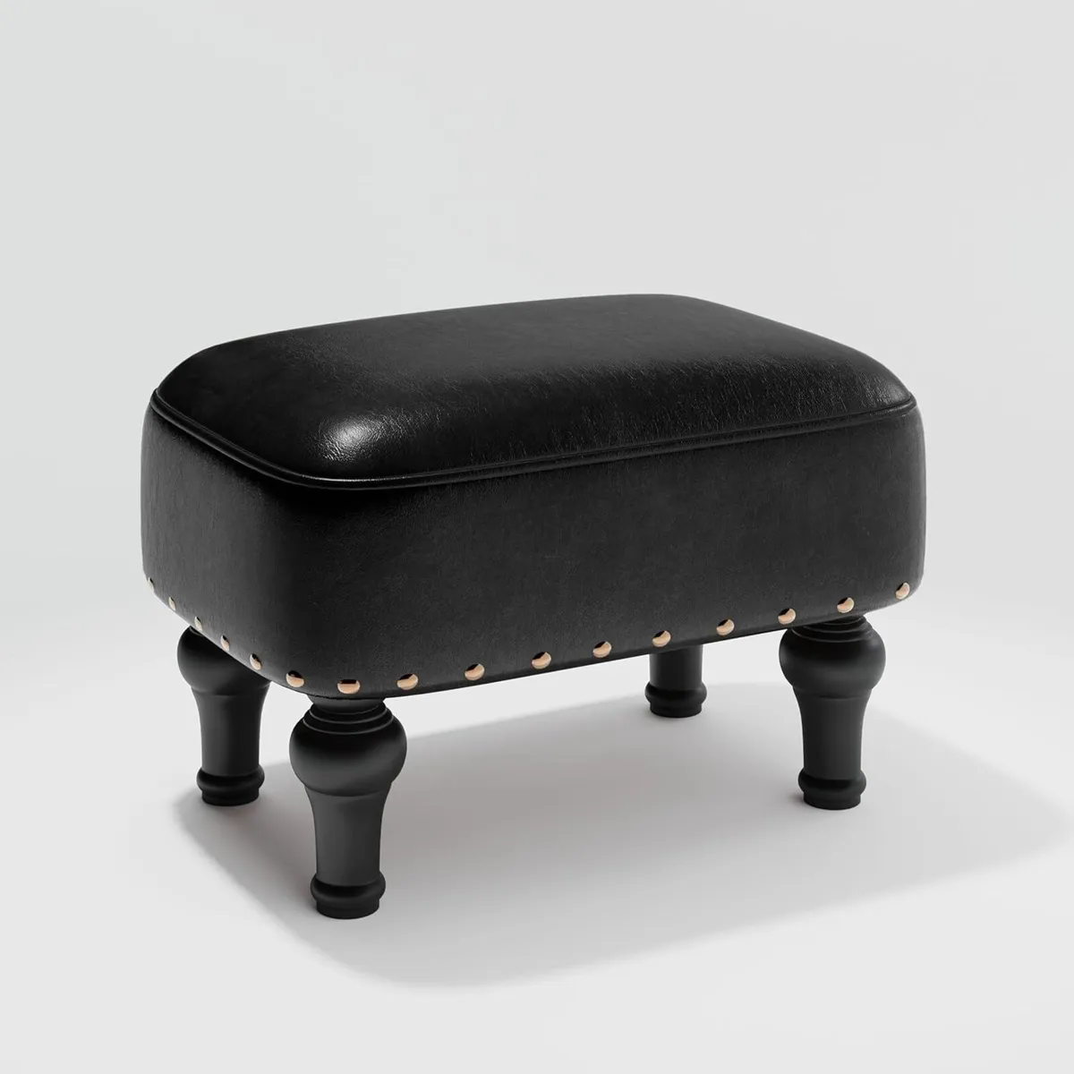 Ottoman Leather Foot Rest with Thicker Foam - Image 1