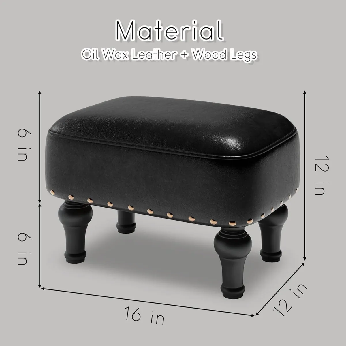 Ottoman Leather Foot Rest with Thicker Foam - Image 3