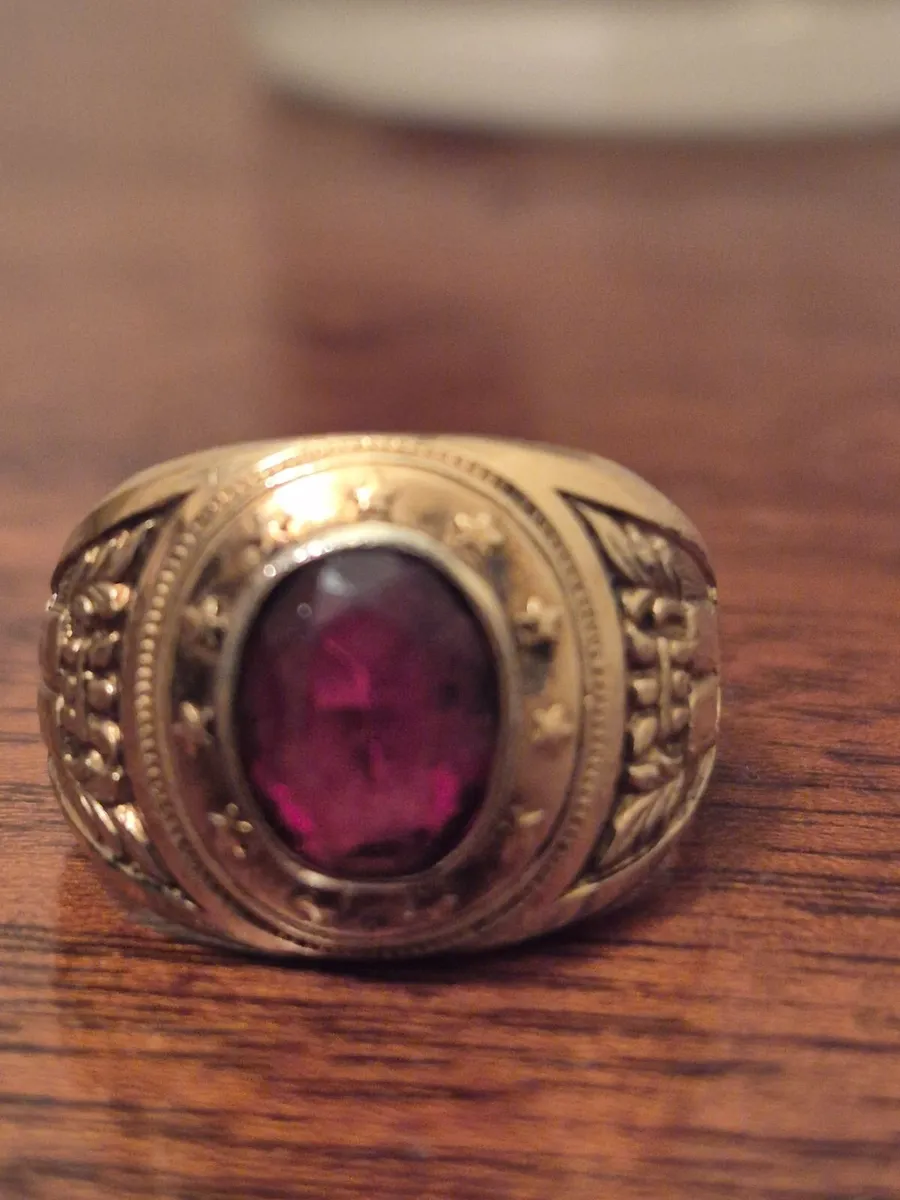 Gold plated ruby ring - Image 1