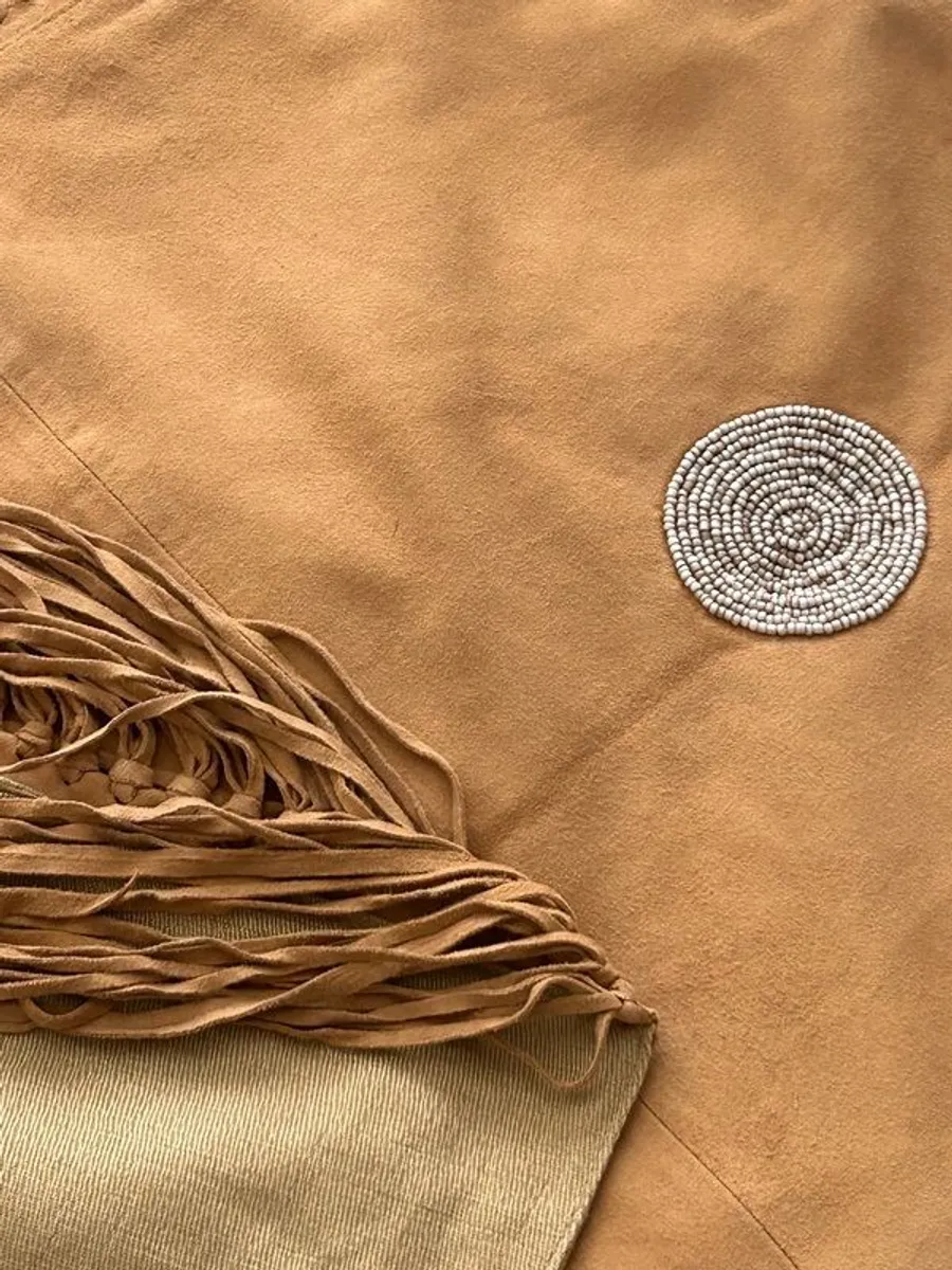 Anna Trzebinski Stunning Cashmere & Suede Wrap - Image 2