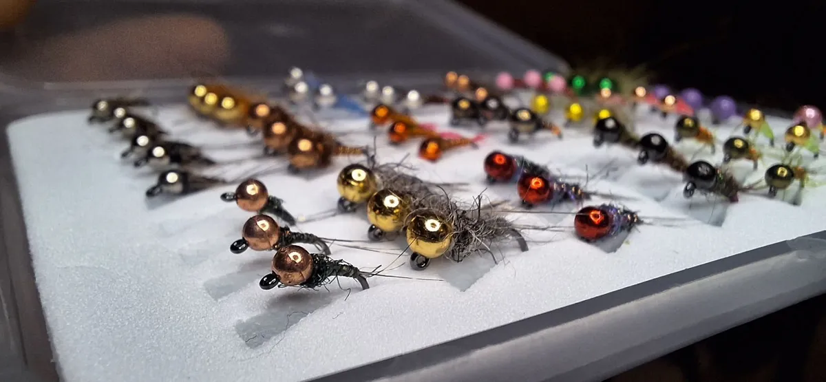 Flies, box of nymphs, fishing - Image 1