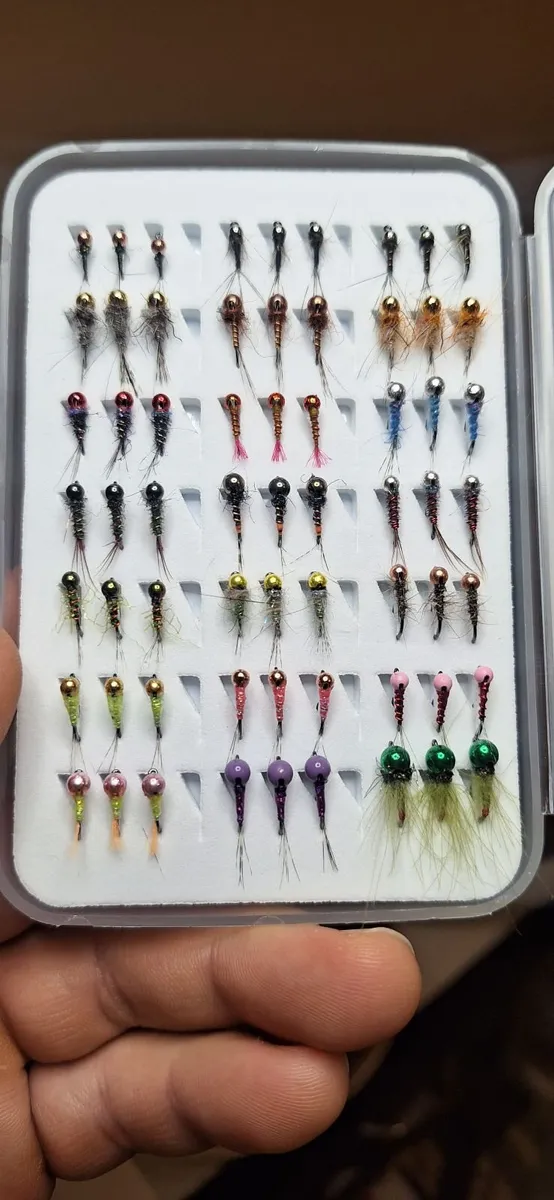 Flies, box of nymphs, fly fishing - Image 1