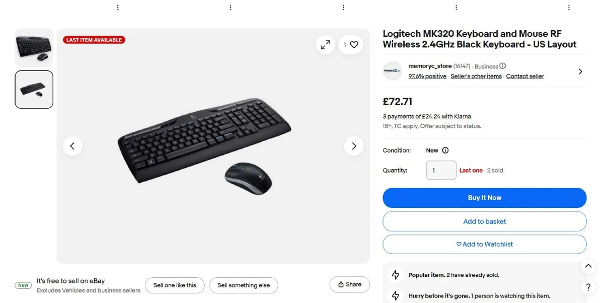 Logitech MK320 wireless keyboard & mouse combo - Image 2