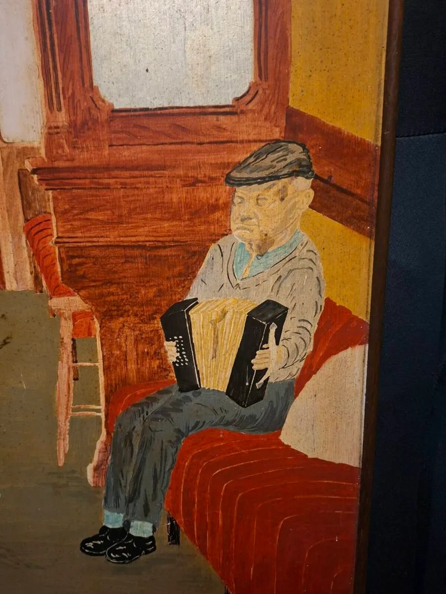 Charming Vintage Painting of Pub scene - Image 2