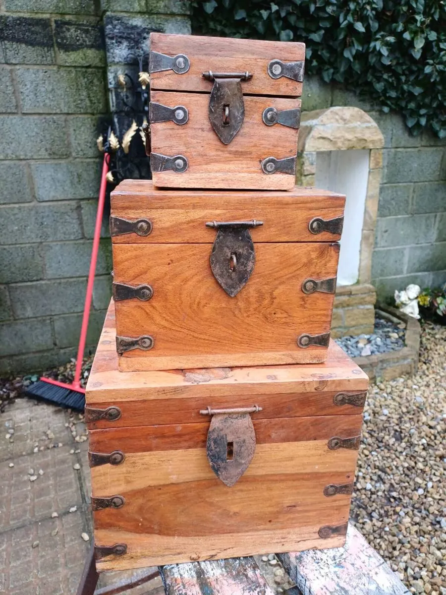 Vintage Handcrafted Storage Boxes - Image 1