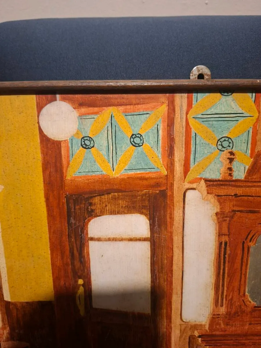 Charming Vintage Painting of Pub scene - Image 4