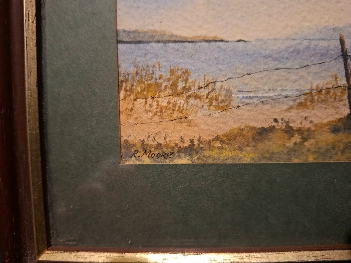 R.Moore signed Minature Watercolour Painting - Image 3