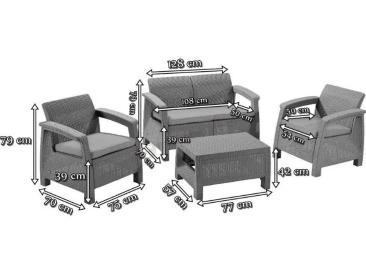 Garden Furniture Set – 4 Seater – Dark Grey – Weat - Image 4