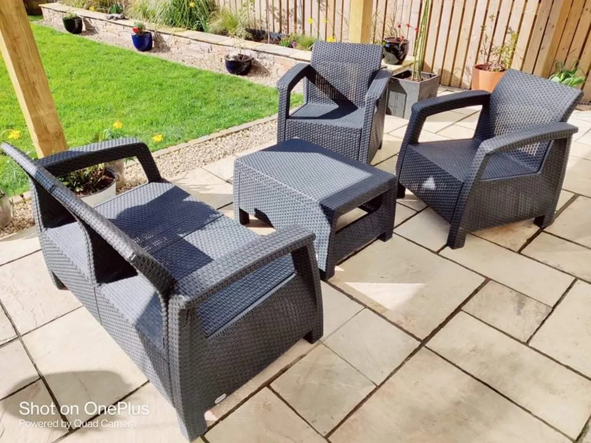 Garden Furniture Set – 4 Seater – Dark Grey – Weat - Image 2