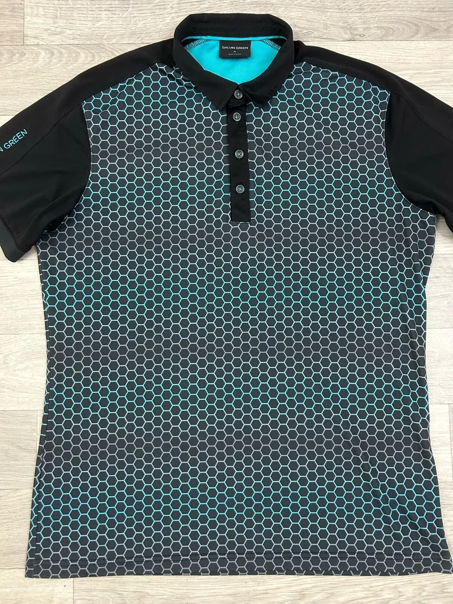 Galvin Green Patterned Golf Polo Shirt Mens Medium - Image 2