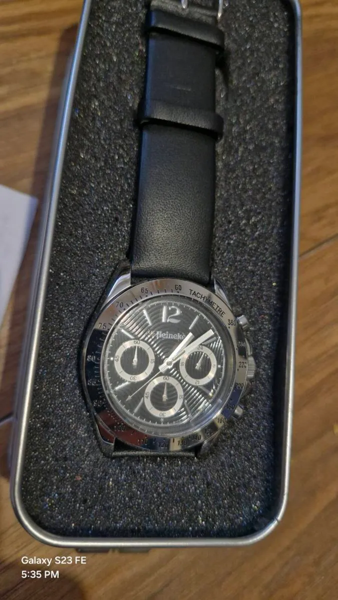 Heineken chronograph watxch with leather strap - Image 2