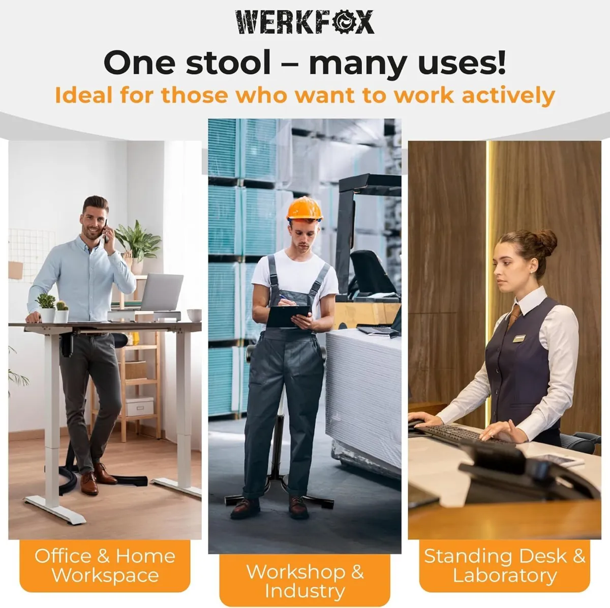 Standing Stool Ergonomic height adjustable stool; - Image 3