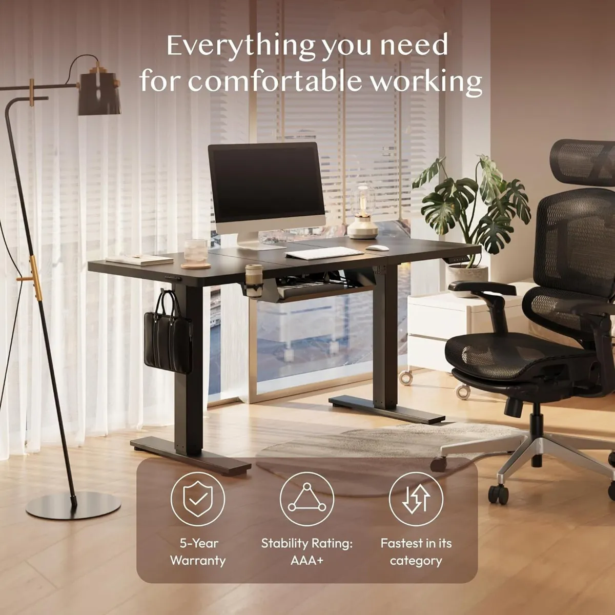 160 x 60cm Electric Standing Desk Adjustable Sit - Image 2