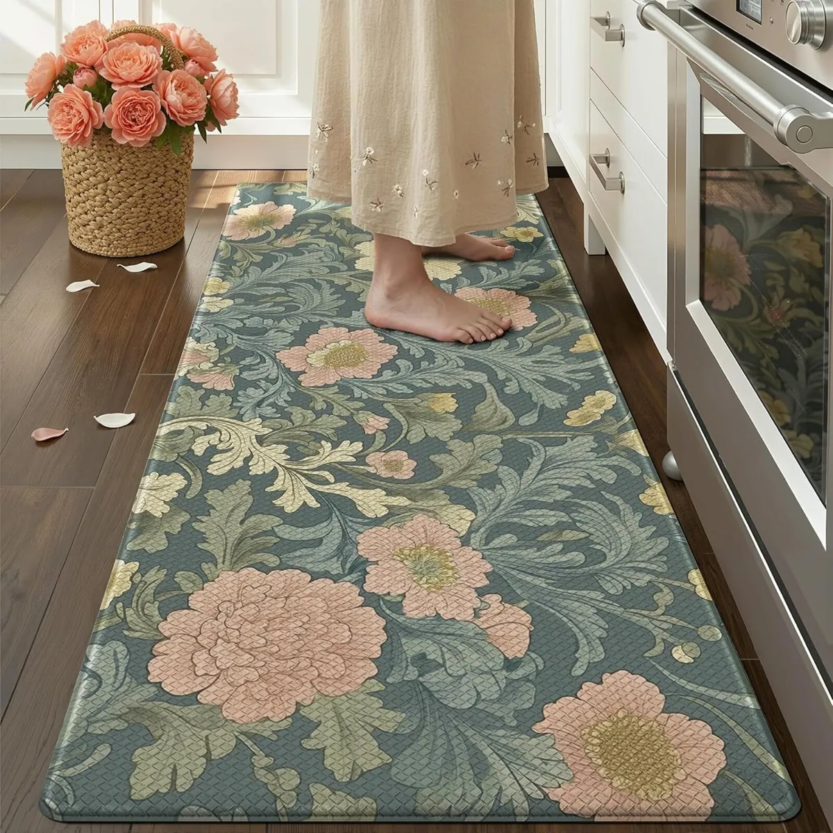 Floral Kitchen Mat 60x150cm Anti Fatigue Mats for - Image 1