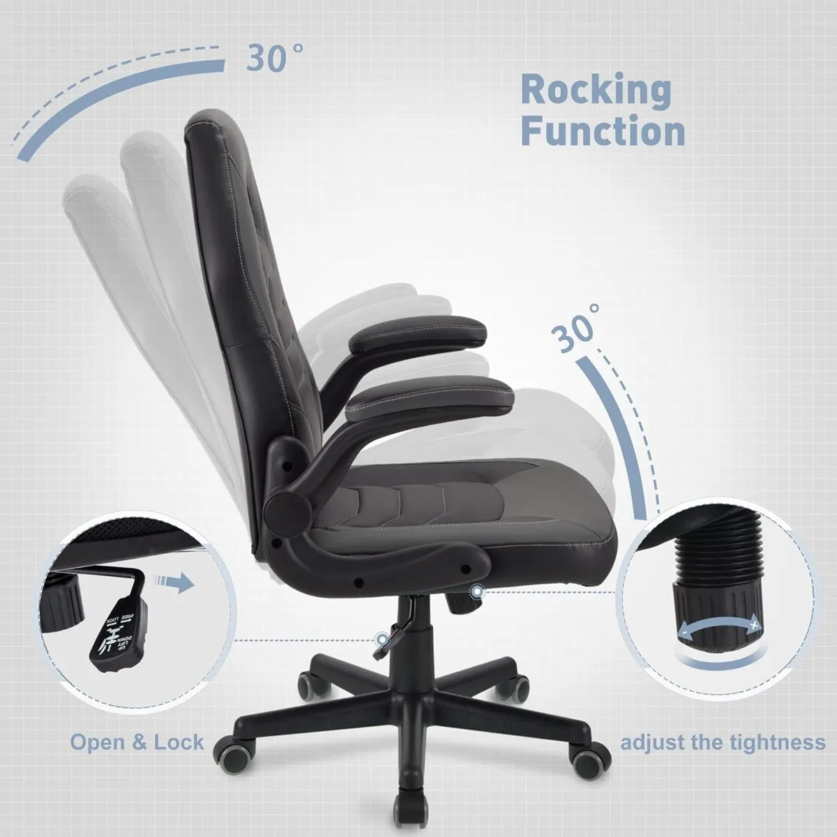 Ergonomic Gaming Chair with Flip-Up Arms Faux - Image 4