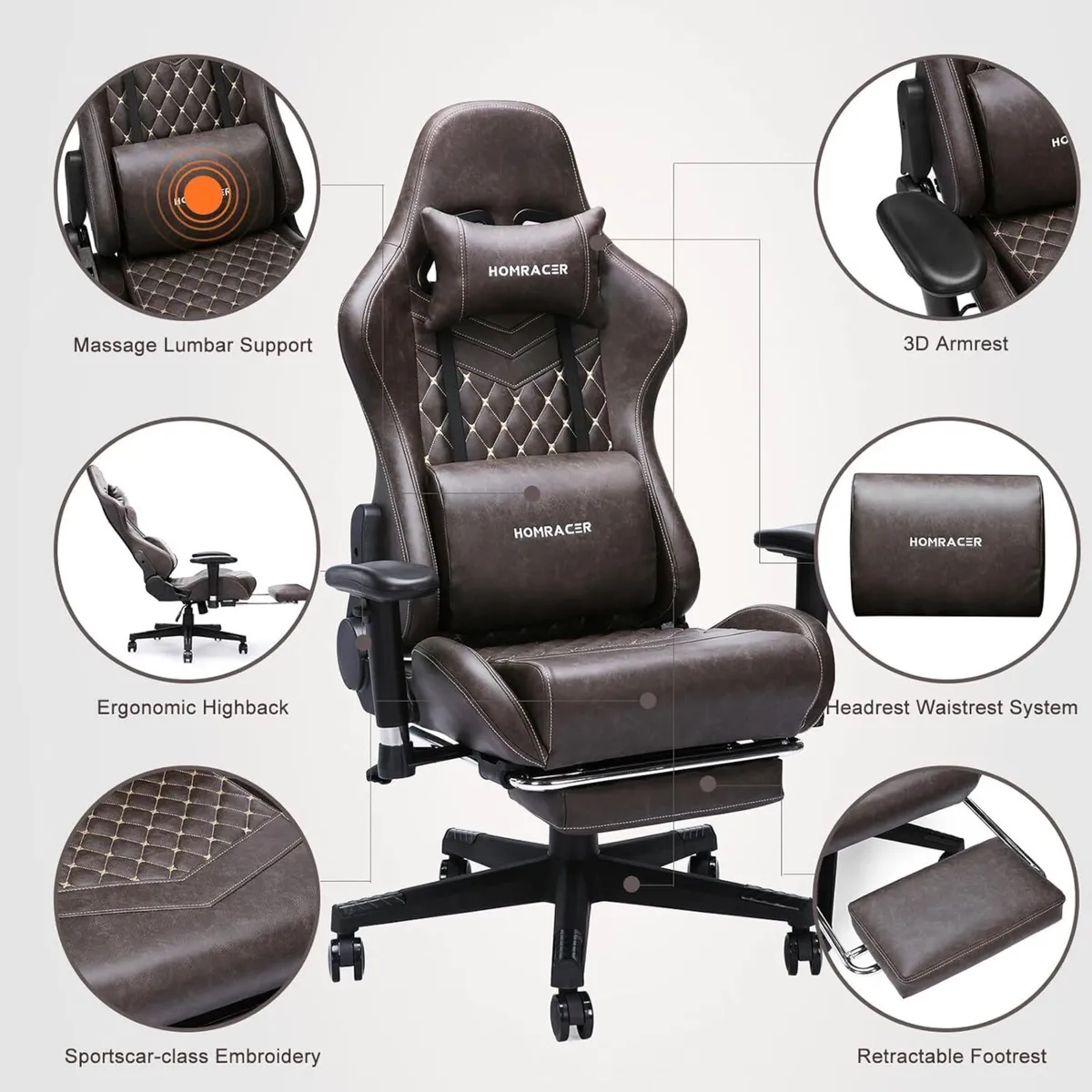 Ergonomic Office Chair Gaming Executive Desk with - Image 3