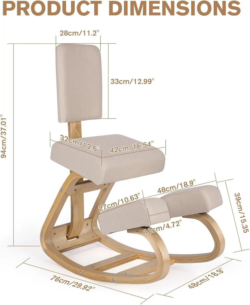 Ergonomic Kneeling Chair with Back Support - Image 3