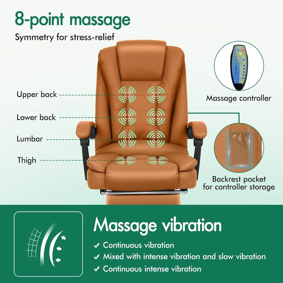 Executive Office Chair with 8-Point Massage Seat - Image 3