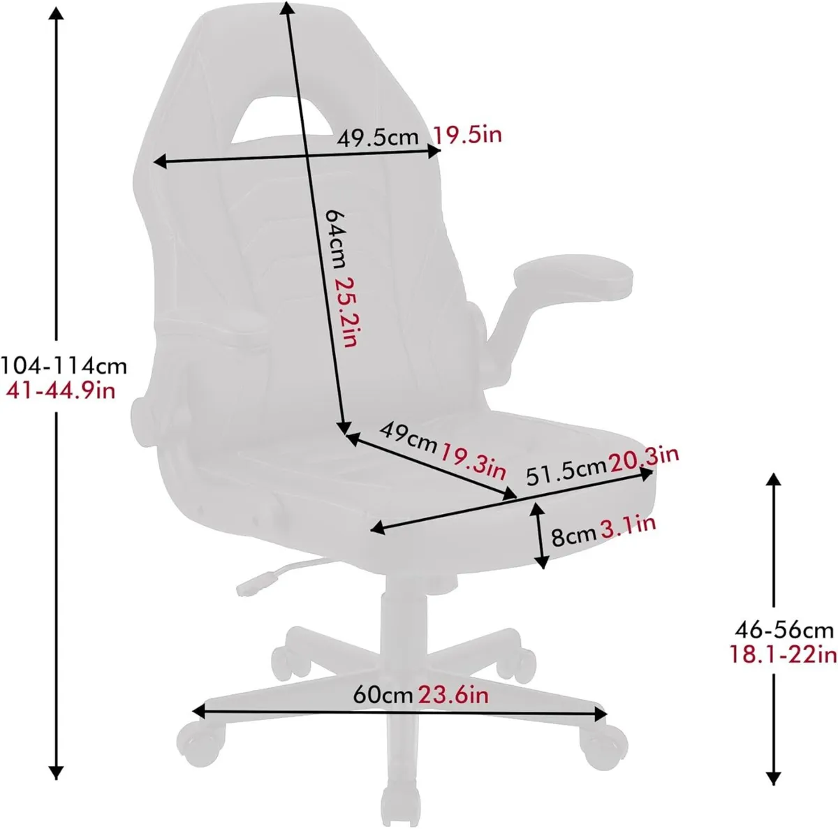 Ergonomic Gaming Office Chair with Flip-Up Arms - Image 3