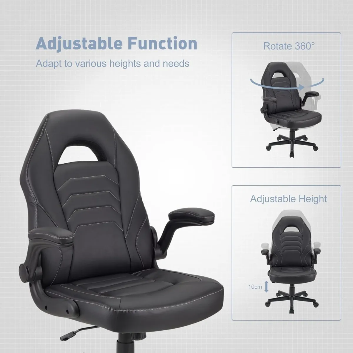 Ergonomic Gaming Office Chair with Flip-Up Arms - Image 4