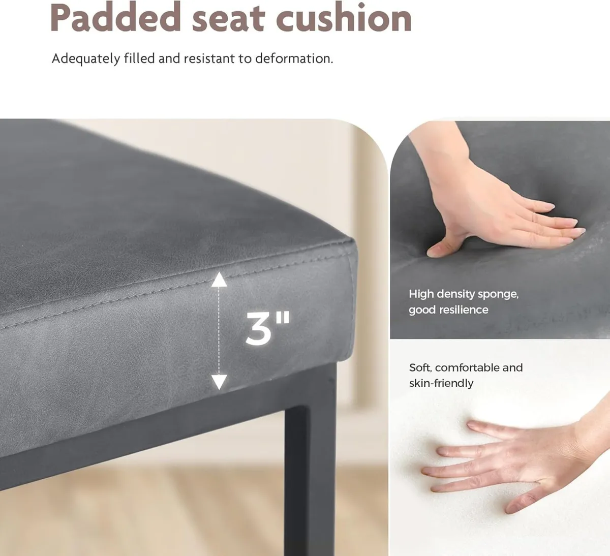 24 Bar Stools Set of 2 Breakfast Chair Pu - Image 4