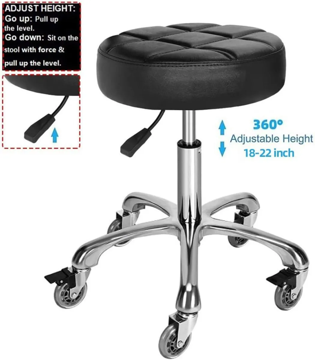 Adjustable Heavy Duty Stool - Rolling Stools with - Image 3