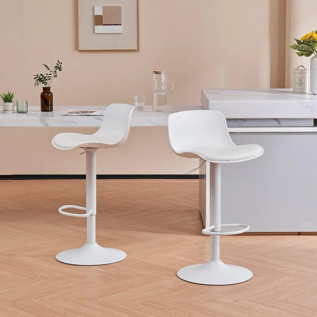 Furniture Polypropylene Bar Stools Set of 2 with - Image 4