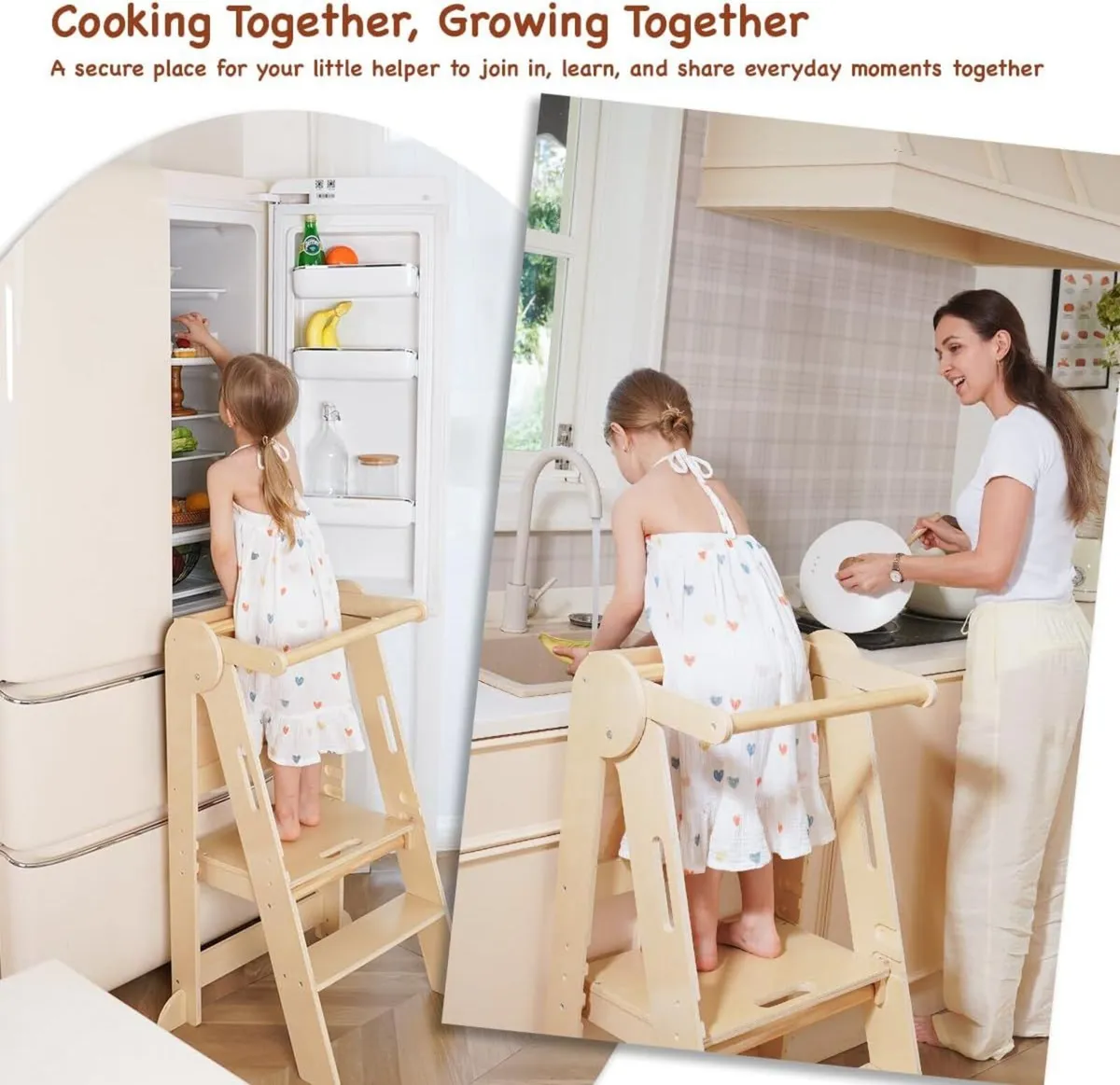 Foldable Toddler Tower Kitchen Helper Montessori - Image 3