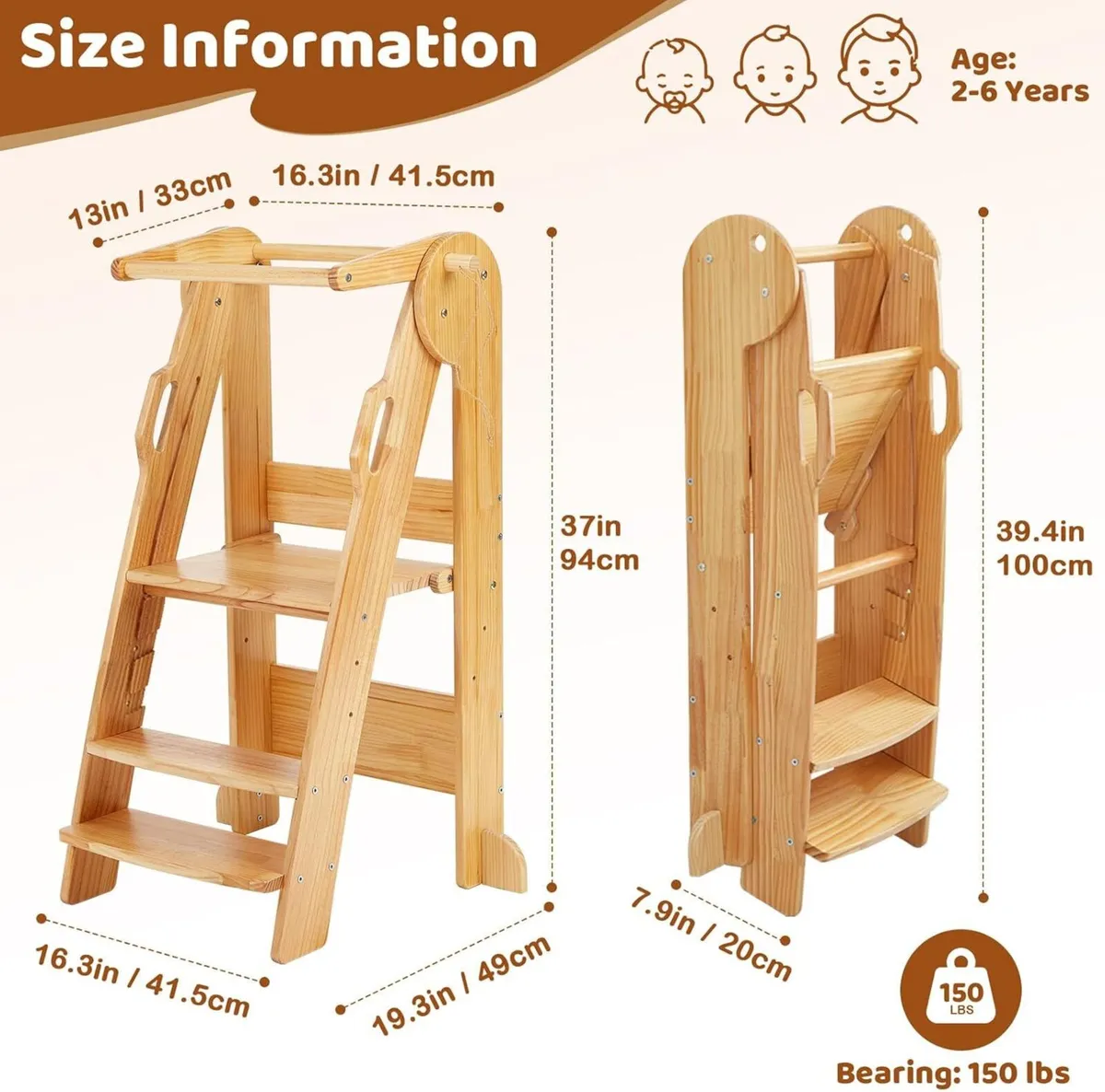 Foldable Toddler Step Stool for Kids 2-6 Years - Image 3