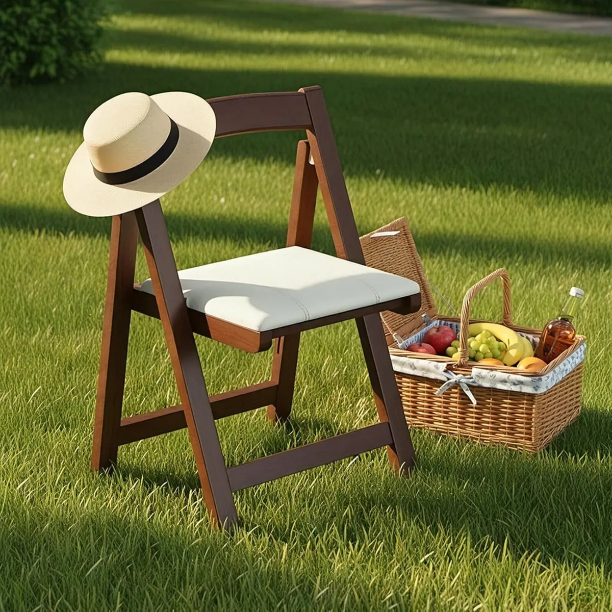 Folding Chairs Wooden Foldable Chair with PU - Image 2