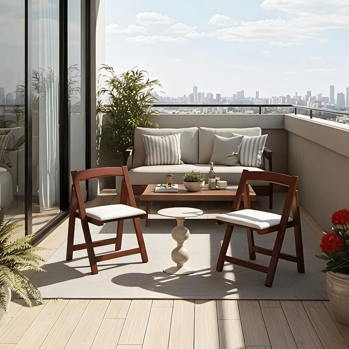 Folding Chairs Wooden Foldable Chair with PU - Image 4