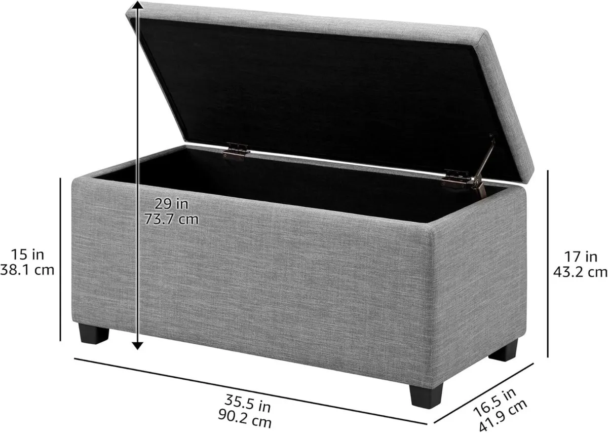 Rectangular Padded Upholstered Entryway Bench - Image 3