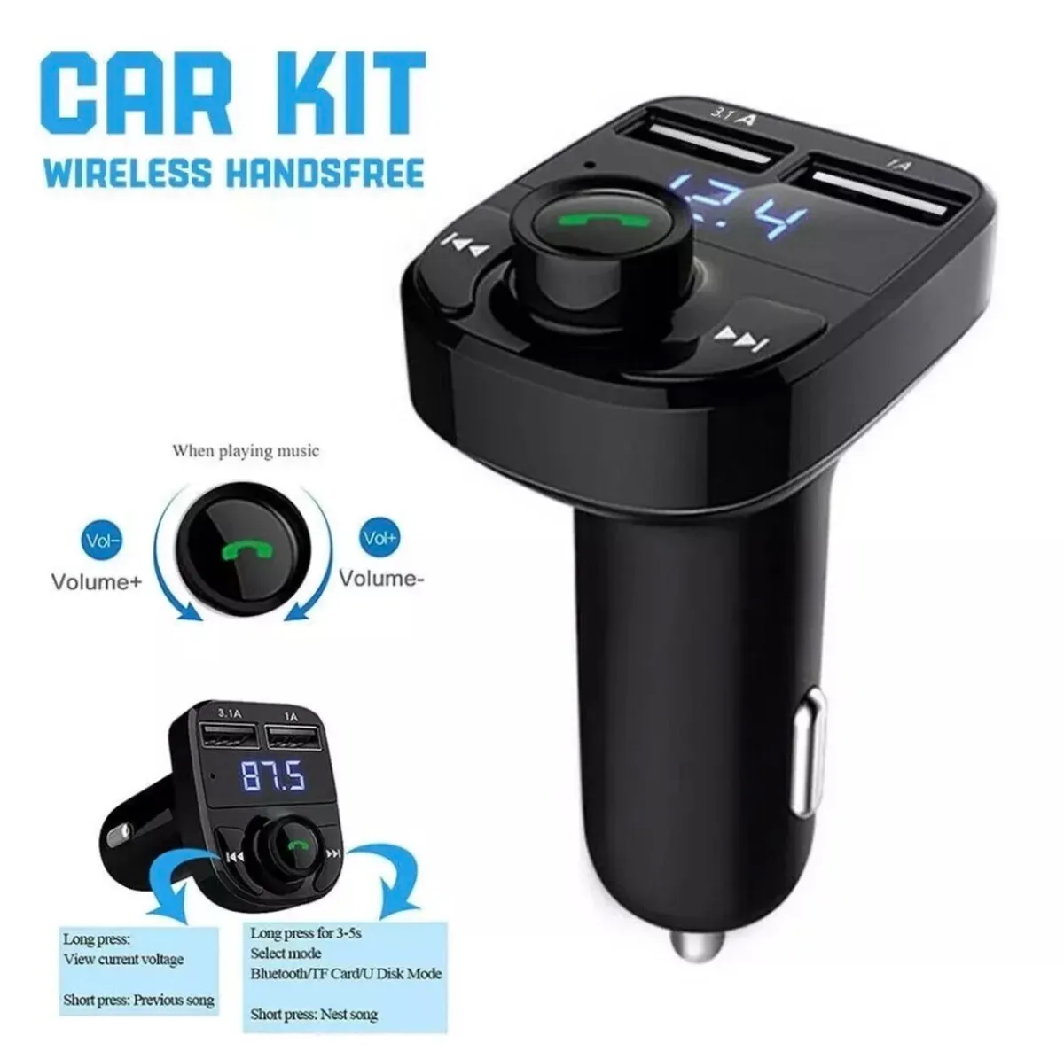 Car Bluetooth FM Transmitter MP3 USB Handsfree - Image 4