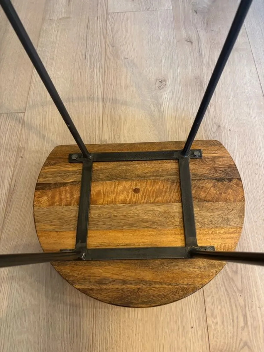 Meadows & Byrne Counter Stools, (Set of 4)Solid Mango Wood & Steel - Image 3