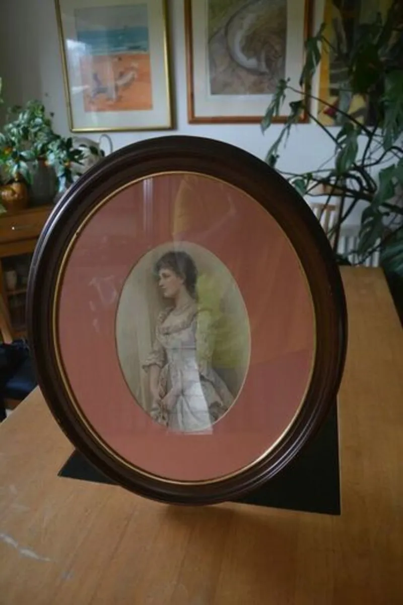 Vintage large oval picture - Image 4