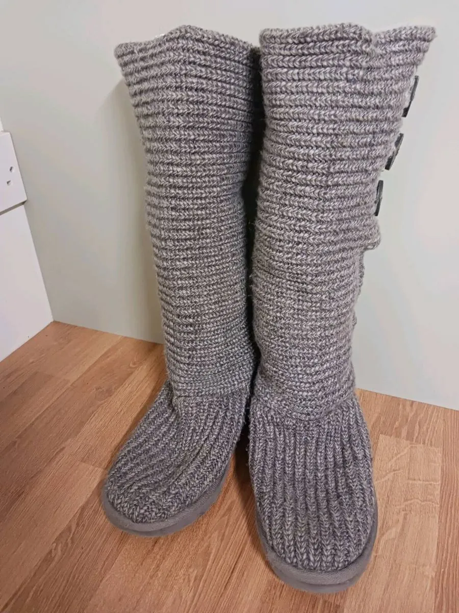Knitted Button Ugg Boots - Image 2