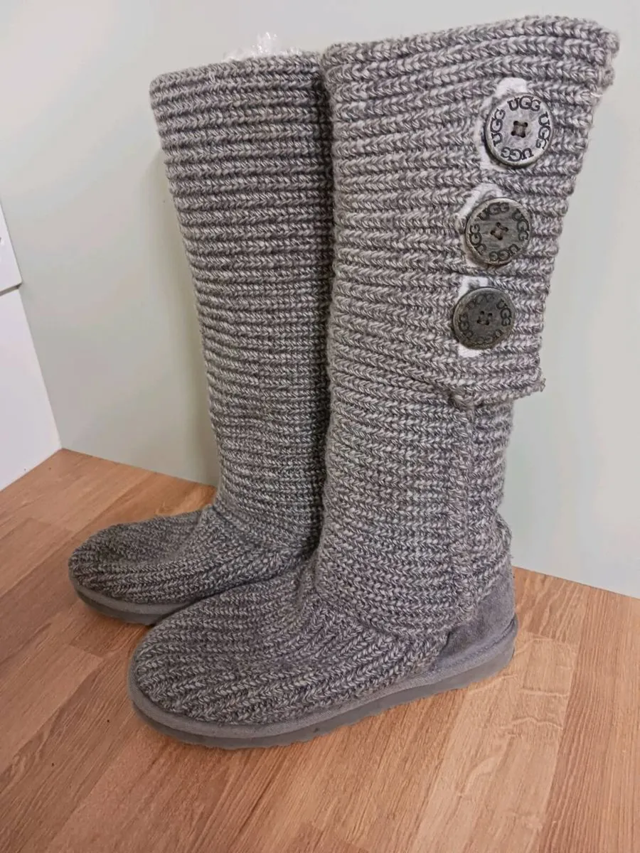 Knitted Button Ugg Boots - Image 1
