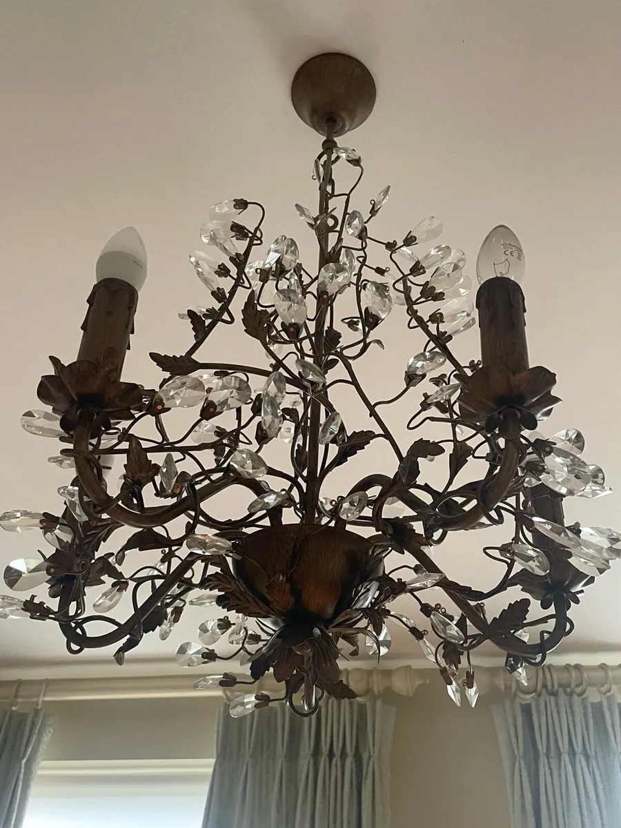 2 Chandeliers Crystal drop French Style - Image 1