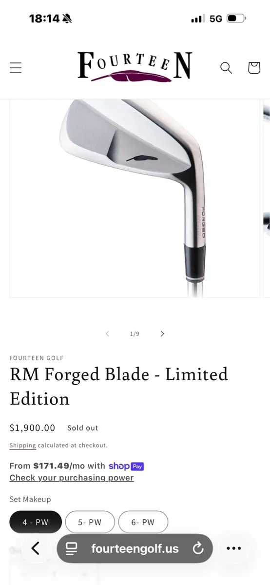Fourteen RM blades 4 to gap wedge - Image 1