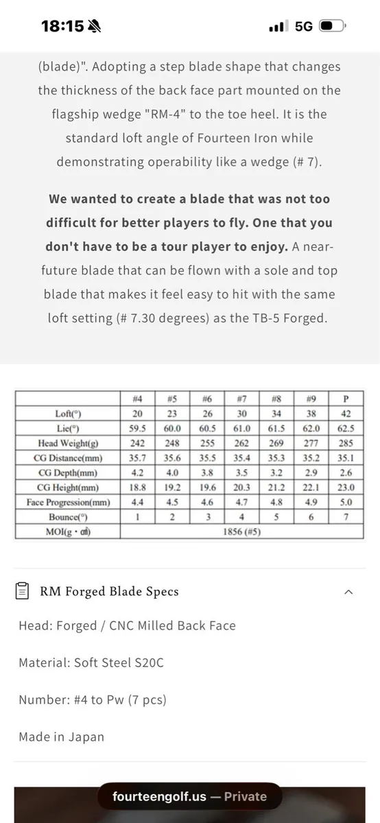 Fourteen RM blades 4 to gap wedge - Image 2