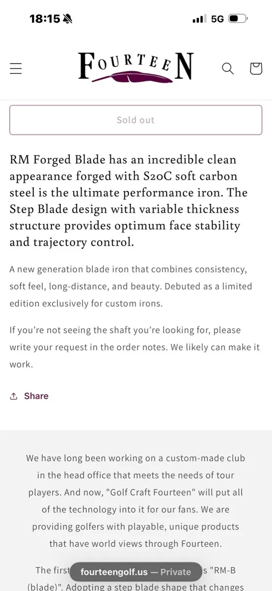 Fourteen RM blades 4 to gap wedge - Image 3