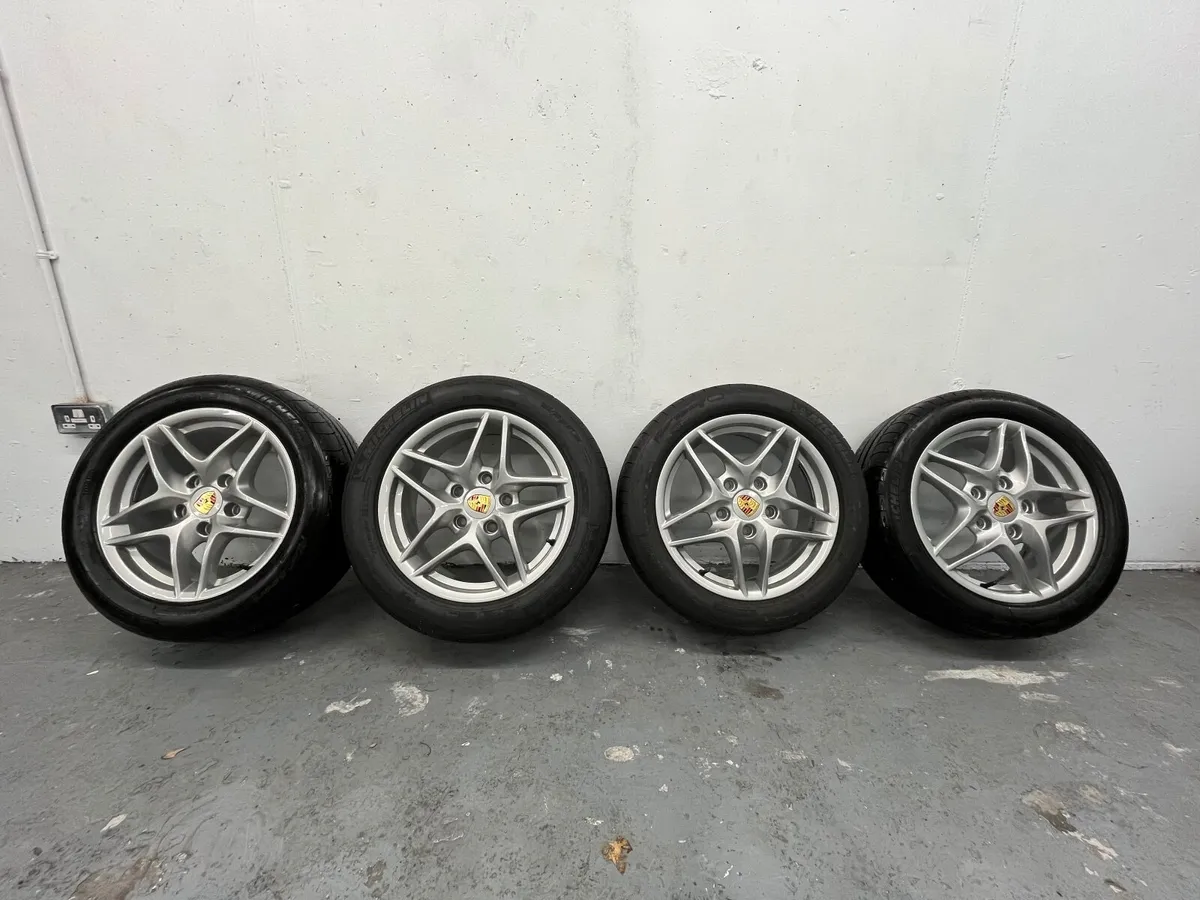 Genuine Porsche 17” Alloy Wheels + Michelin Tyres - Image 1