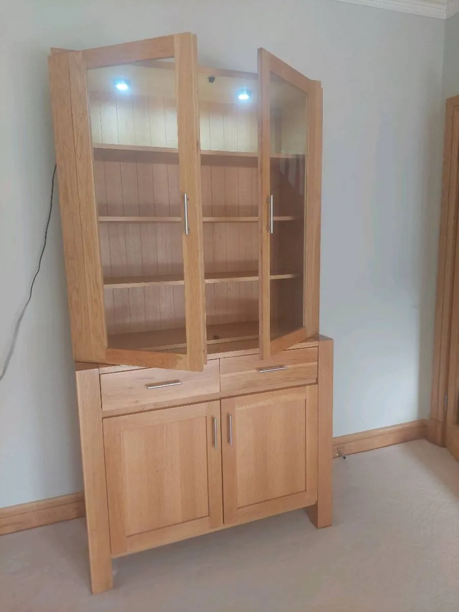 Solid Oak Bookcase / Display Cabinet - Image 2