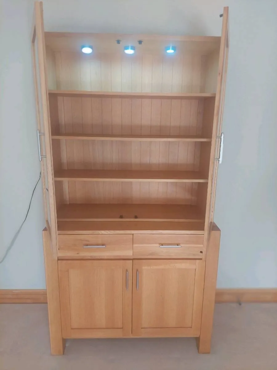 Solid Oak Bookcase / Display Cabinet - Image 3