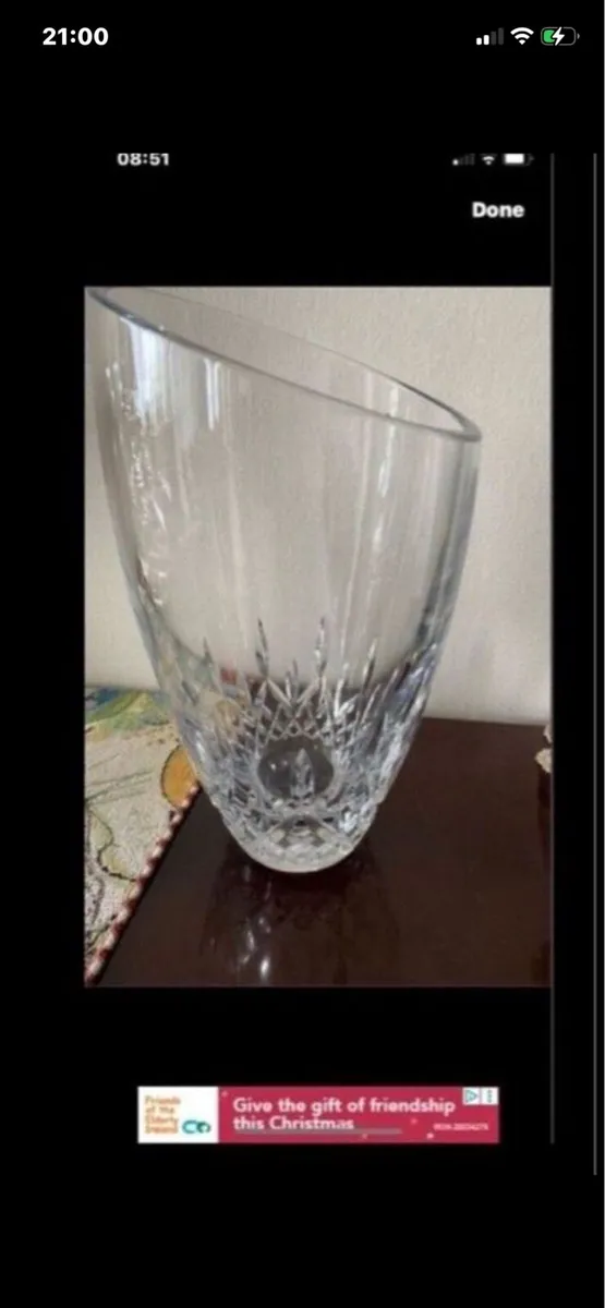 Large Waterford Crystal Angular vase - Image 1