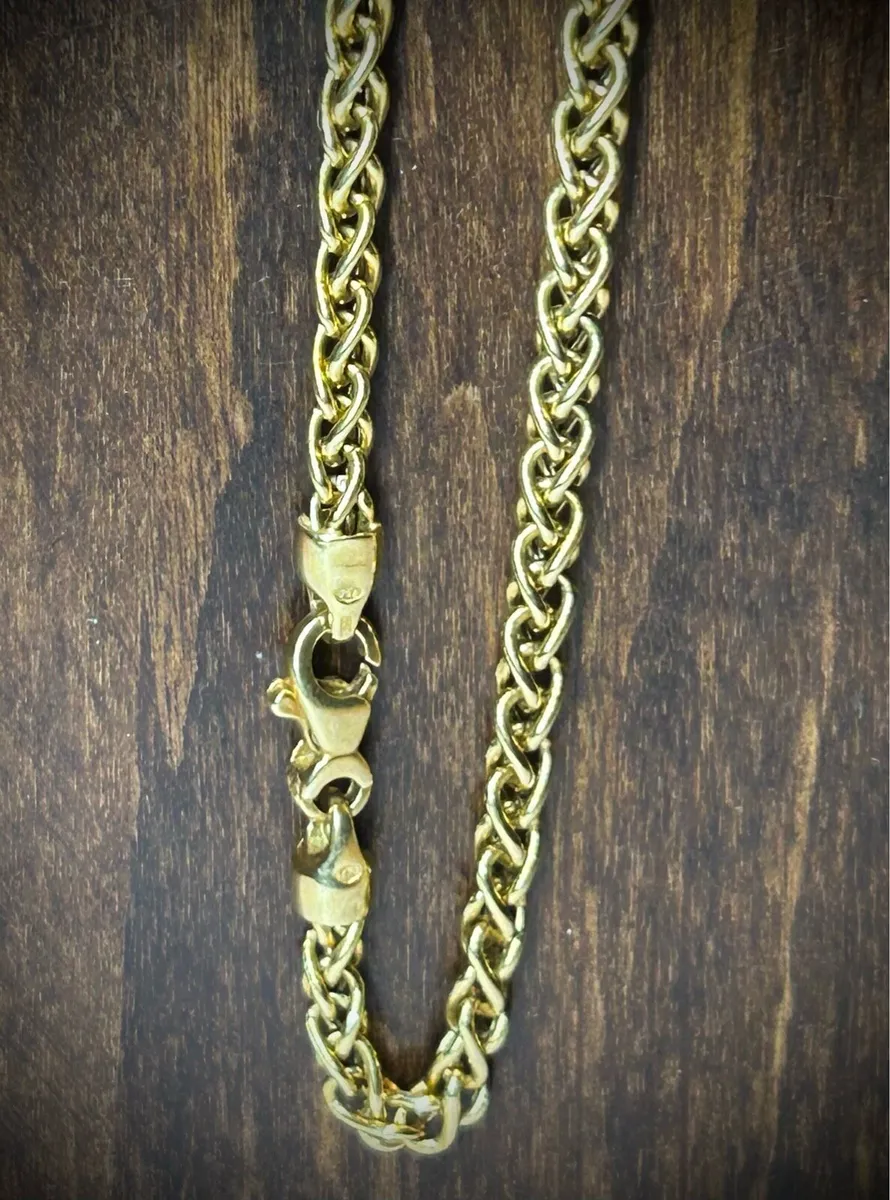 Solid 18k Gold Chain Wheat/Spiga link - Image 2